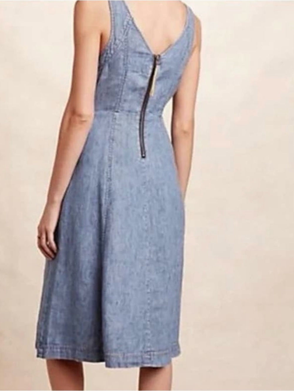 Anthropologie NWOT Holding Horses Atoll light blue denim dress Size S - Picture 4 of 13